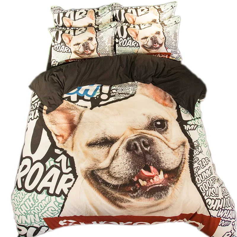 3D постельных принадлежностей Симпатичные Звезды собака постельное белье 3/4 шт.