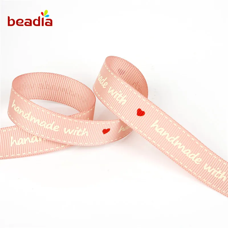 Pink 5yard 3-5yards 16 мм однолицевая напечатанная лента корд для свадебной рождественской вечеринки ювелирные изделия Упаковка украшения ремесла - Цвет: Pink 5yard