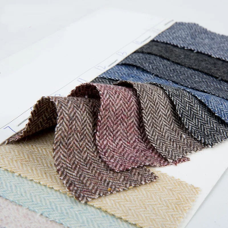 Retro-blend wool herringbone fabric thin section DIY clothing skirt pants the cloth-400gsm | Дом и сад