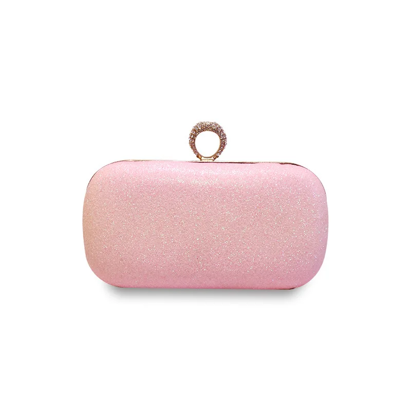 Элегантная женская вечерняя сумочка клатч с мелкими блестками розового и синего