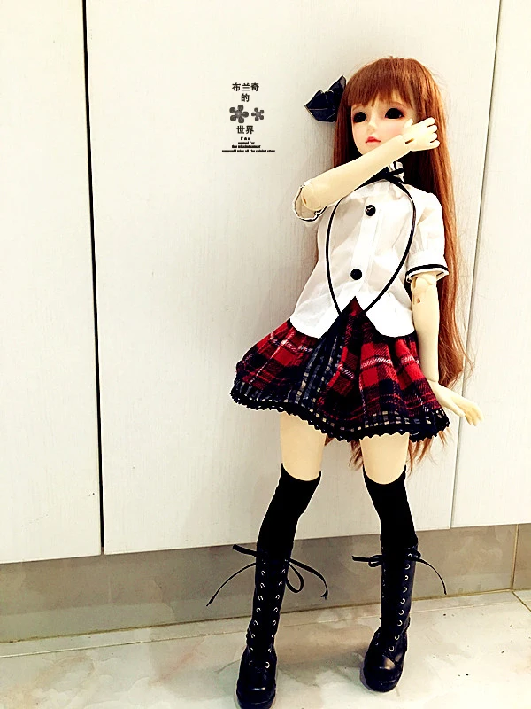 1/6 1/4 1/3 BJD школьная форма рубашка+ клетчатая юбка для SD одежды аксессуары куклы BJD, не включены кукла, обувь, парик, аксессуары