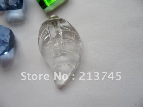 Бесплатная Доставка! Прозрачная стеклянная подвеска в виде листьев на шею брелок