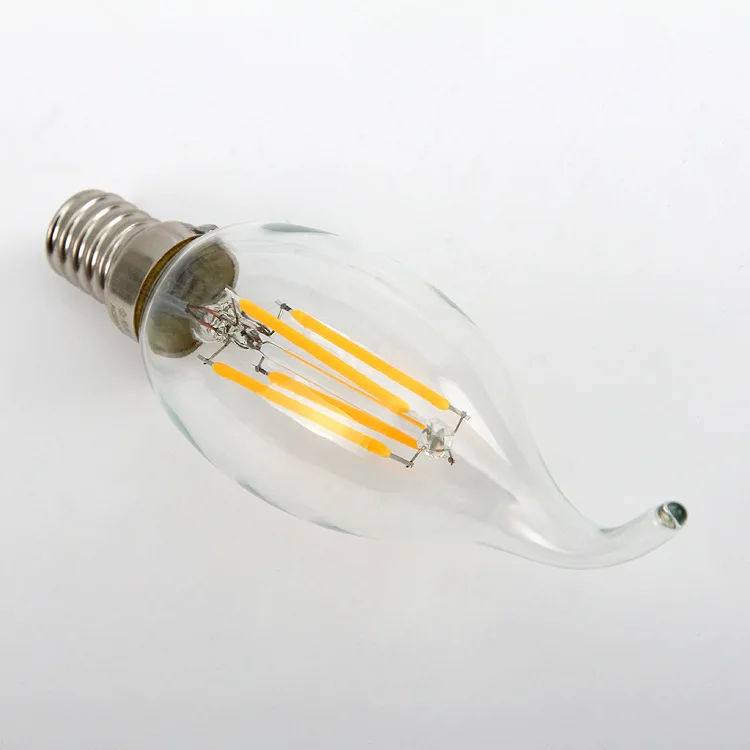 

50pcs Edison Bulb Filament LED Candle E14 Light 2W 4w 6w dimmable C35 Filament Bulb warm white cold white 110/ 220V