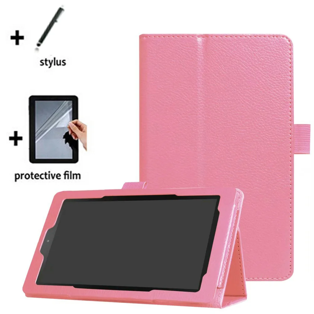 3в1 Роскошный кожаный чехол книжка + пленка стилус для Amazon New kindle Fire 7 HD7 &quot2015 5th 5 Gen