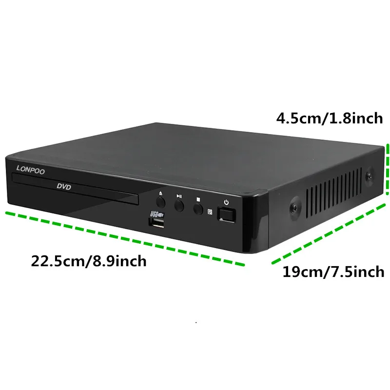 LONPOO 2 0 канальный пластиковый dvd плеер USB HDMI светодио дный дисплей Многоязычное OSD