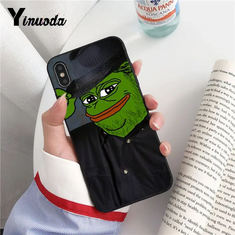 Yinuoda интернет Meme Smug Frog Pepe TPU Мягкий силиконовый черный чехол для телефона iPhone 6S 6plus