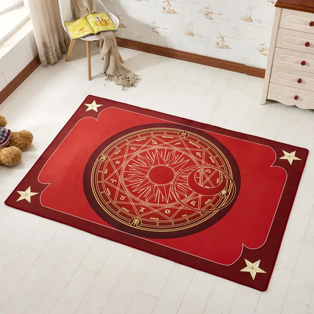 Аниме Cardcaptor Sakura Kinomoto Sakura, Круглый Стиль, украшение, пушистые коврики, противоскользящие, мохнатые, для дома, спальни, ковер, напольный коврик
