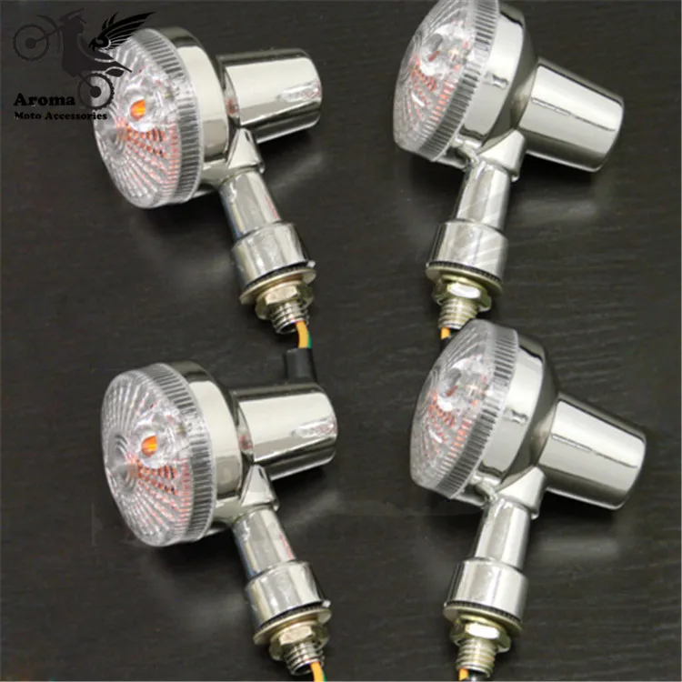 4 шт. хромированный индикатор поворота мотоцикла для yamaha honda suzuki kawasaki Harley Davidson Ducati