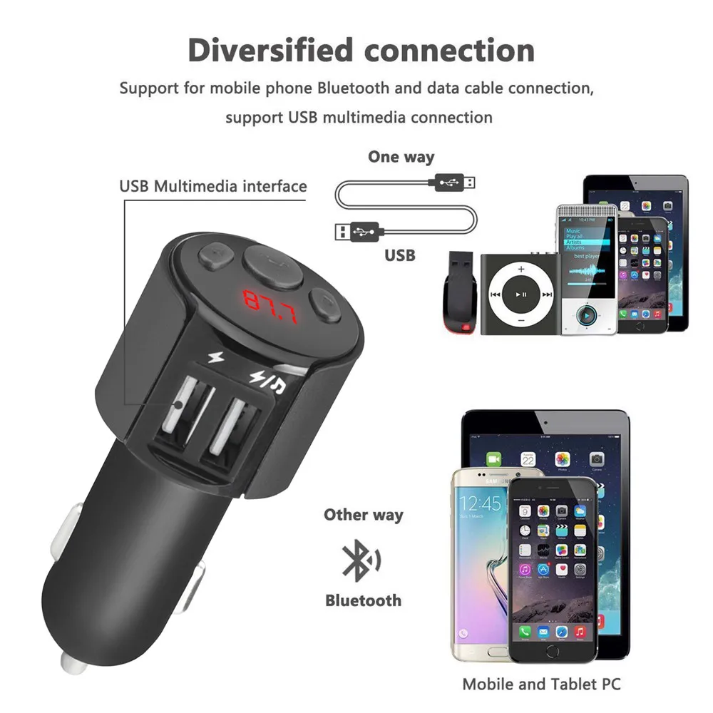 Многофункциональный Bluetooth автомобильный комплект fm-передатчик беспроводной