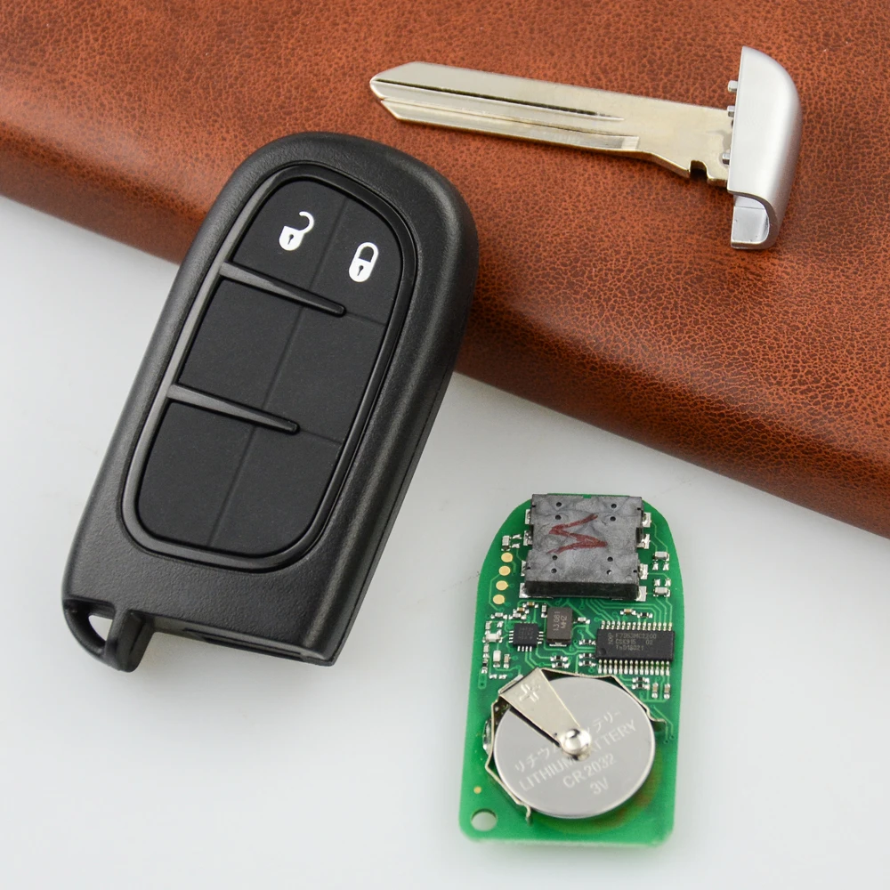 OkeyTech Новые 2 кнопки умный дистанционный ключ брелок от машины для Jeep Dodge Chrysler 500X 4A