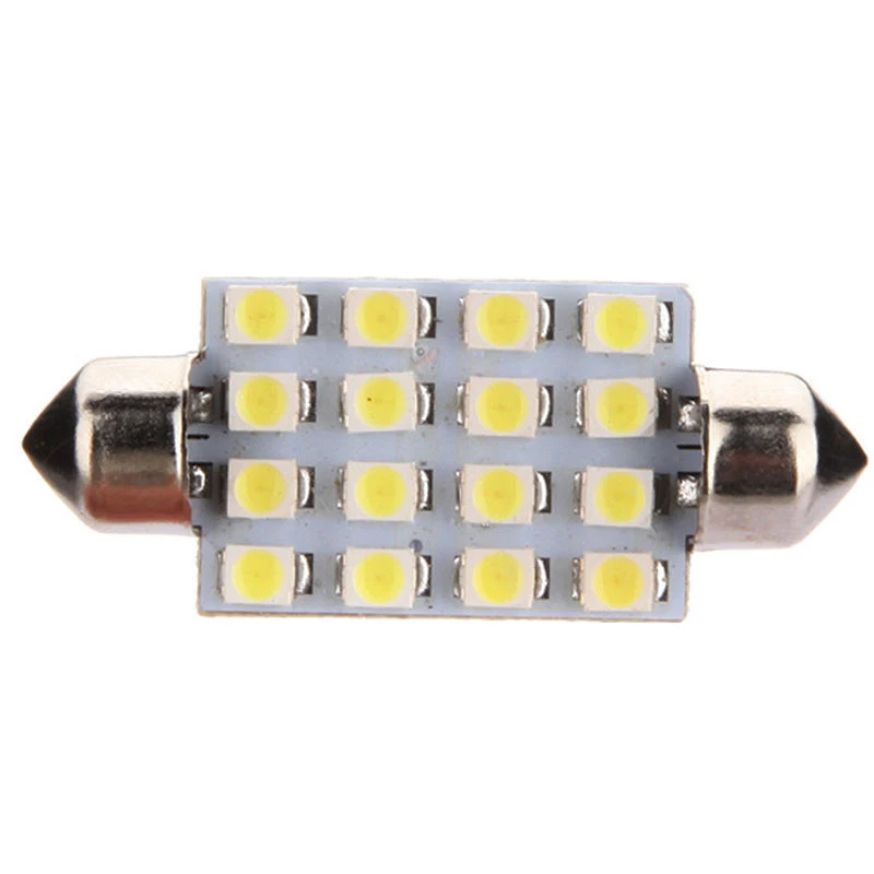 16 SMD СВЕТОДИОДНЫЙ 10X 42 мм Автомобильный Белый Интерьер Купол гирлянда лампа