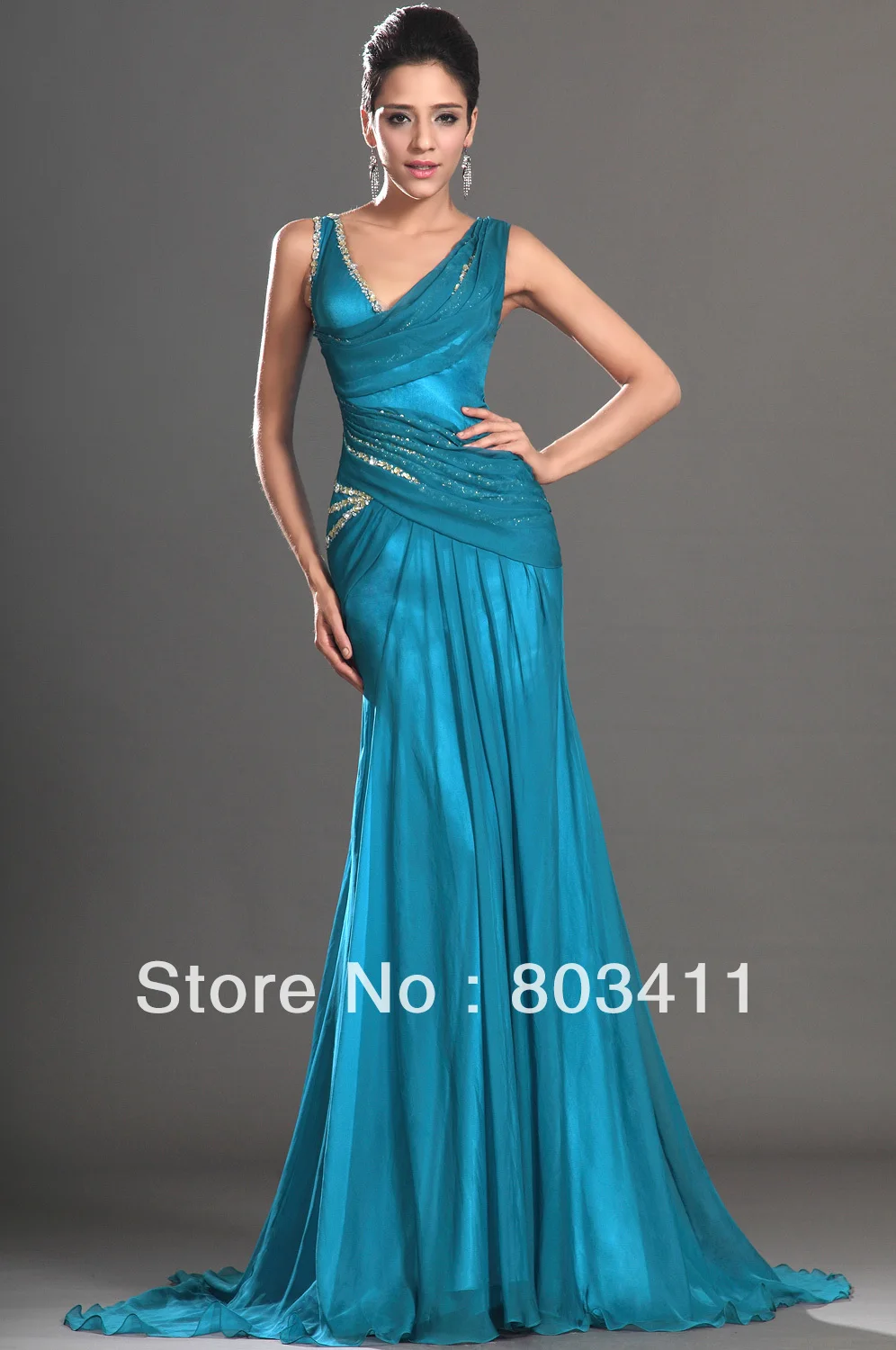 Новое Стильное вечернее платье из бирюзы с двумя плечами|chiffon dresses under 100|chiffon evening