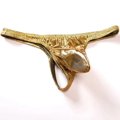 Нижнее белье для геев мужские стринги с металлическим эффектом микро