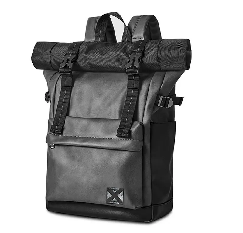 Мужской рюкзак UIYI Черный винтажный школьный из ПВХ с защитой от кражи для