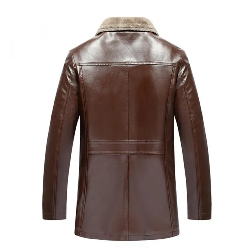 Новые продукты зимние мужские кожаные куртки деловые повседневные бархатные