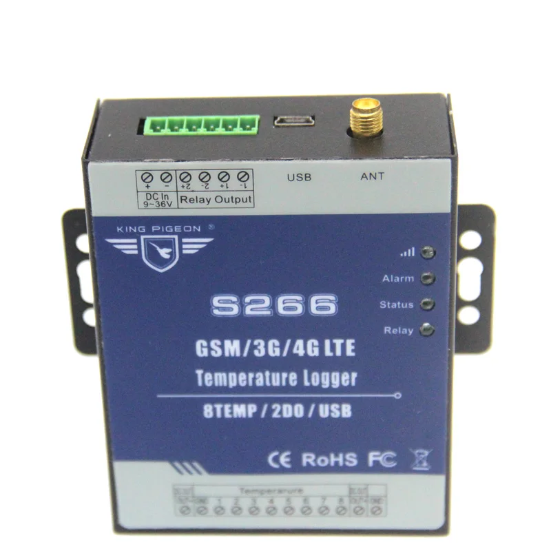 3G 4G LTE Cellular Telemetry Kits GPRS Data Logger Temperature Recorder supports high/low limit alert with 8 Temp Sensor S266 |