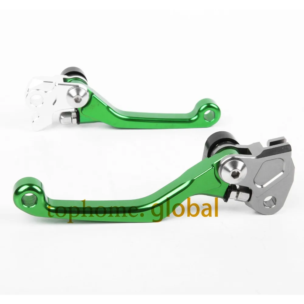 Для KAWASAKI KX85 2001-2020 Pair CNC Pivot тормозные рычаги сцепления зеленый комплект 2002 2003 2004 2005