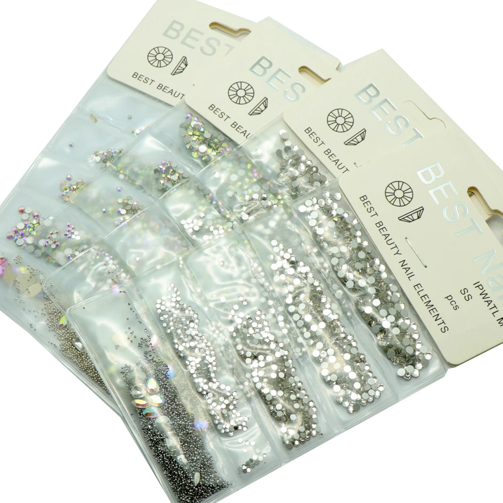 Стразы для украшения ногтей стразы разных размеров 3D маникюра | Красота и