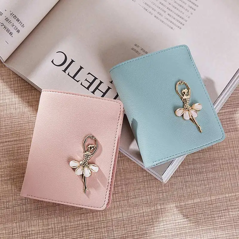 Простой Модный женский короткий кошелек однотонный клатч из искусственной кожи