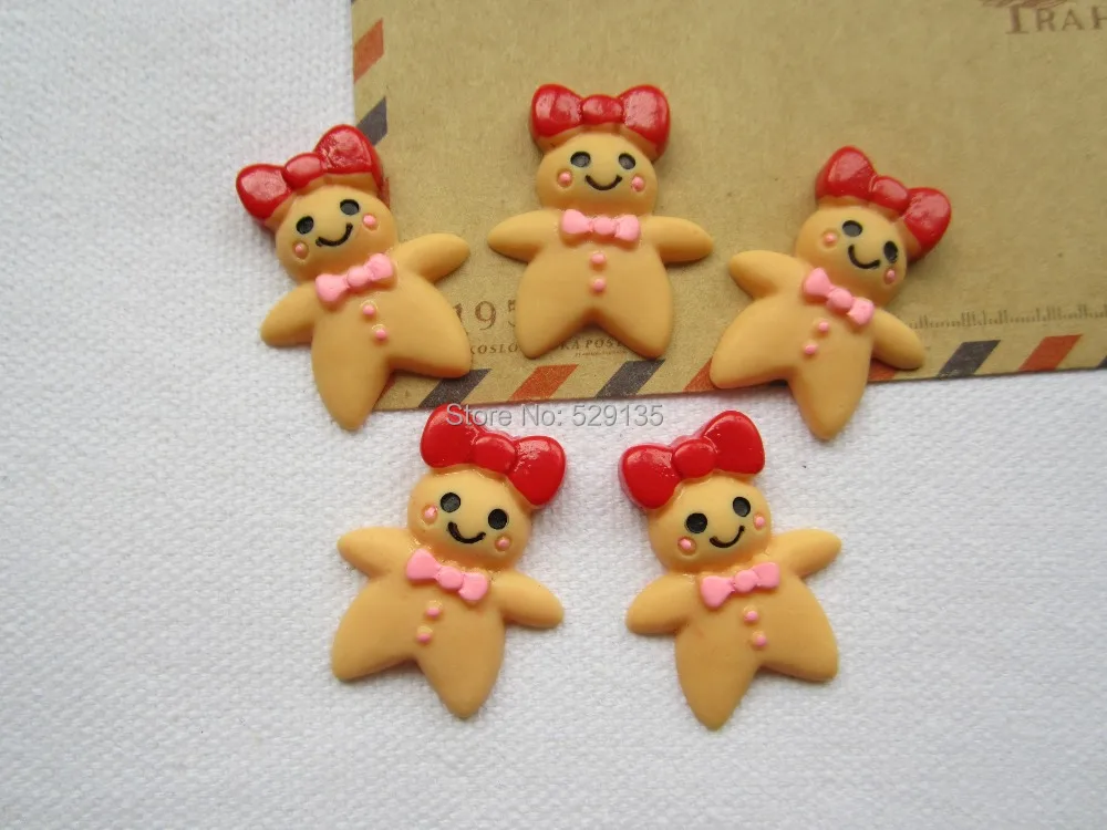 Имбирный человечок из смолы дешевая фотография для украшения телефона лук волос