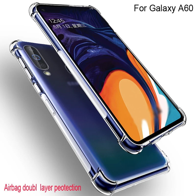 Для samsung Galaxy A60 воздуха чехол для подушки прозрачный Кристальный Мягкий силиконовый чехол для полной защиты телефона GalaxyA60 Чехлы для iPad Pro