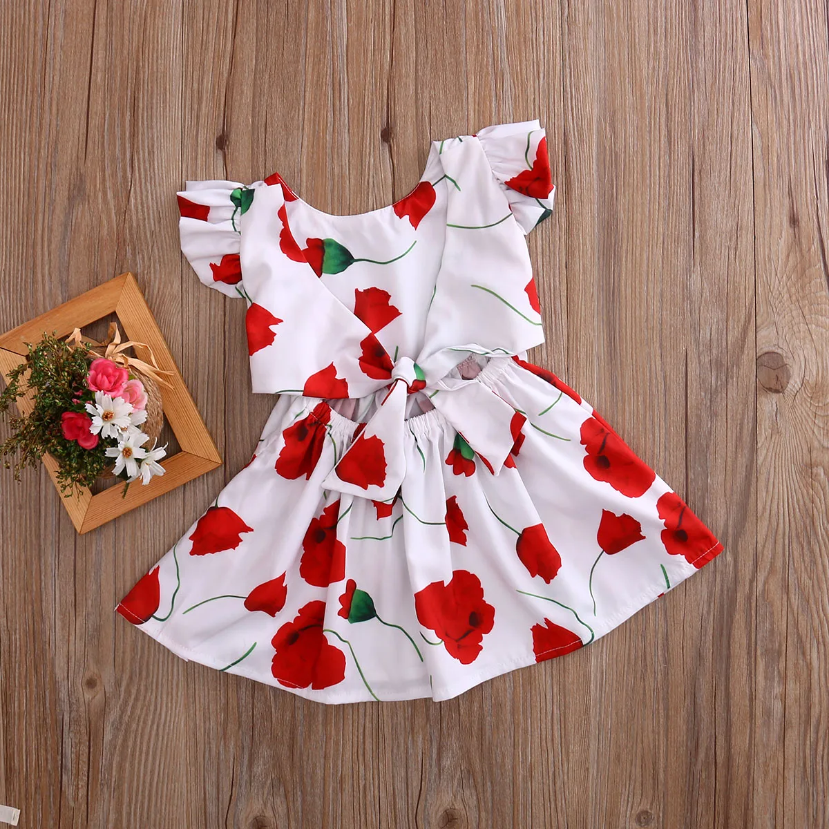 Детское платье бренда Pudcoco летнее пляжное вечерние с цветочным принтом и