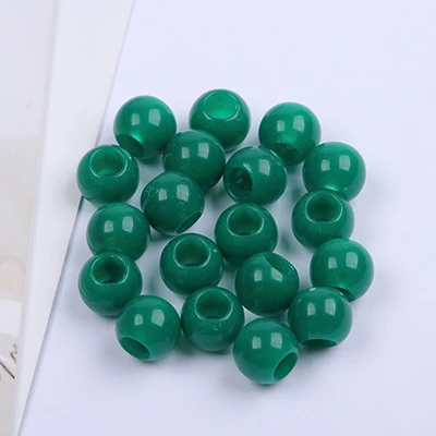 dark green 10 мм акриловые с большими отверстиями, кулоны А-круглый яркие бусины для изготовления ювелирных изделий кольца для волос DIY аксессуары детские игрушки 110 шт./пакет - Цвет: dark green