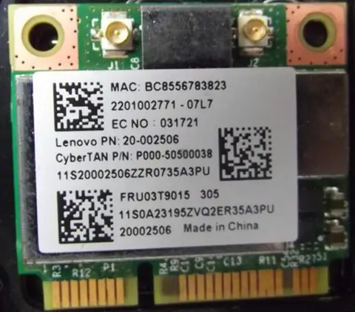 Беспроводная Wi Fi карта BroadCom BCM943227HM4L BCM43227 Half Mini PCI Express FRU:20 002506 для Thinkpad Z370 Z570 Z475 B475