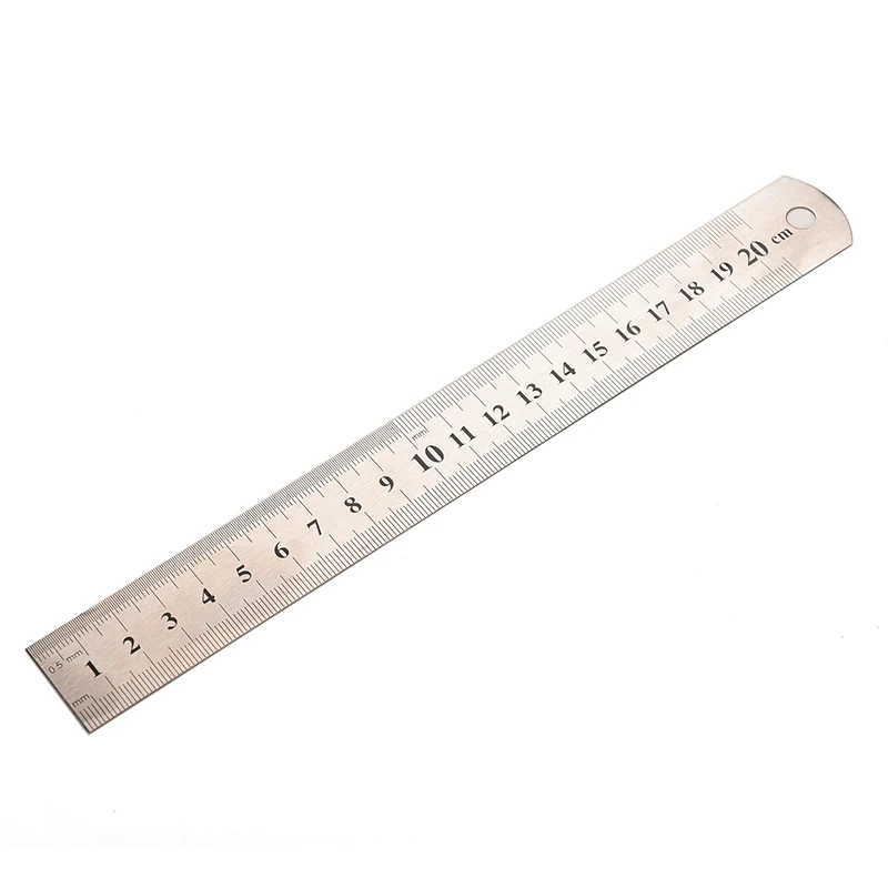 

1pc Stainless Steel Metal Ruler Metric Rule Precision Double Sided Measuring Tool Wholesale Length: 22.8 cm Width: 2.6cm