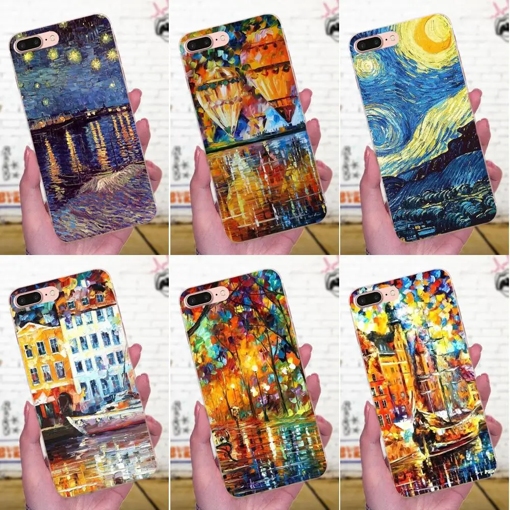 Van Gogh Starry Night Oil Painting For Huawei P7 Honor 4C 5A 5C 5X 6 6C 6A 6X 7 7X 8 9 V8 V10 Y3II Y5II Y6II G8 Play Lite | Мобильные