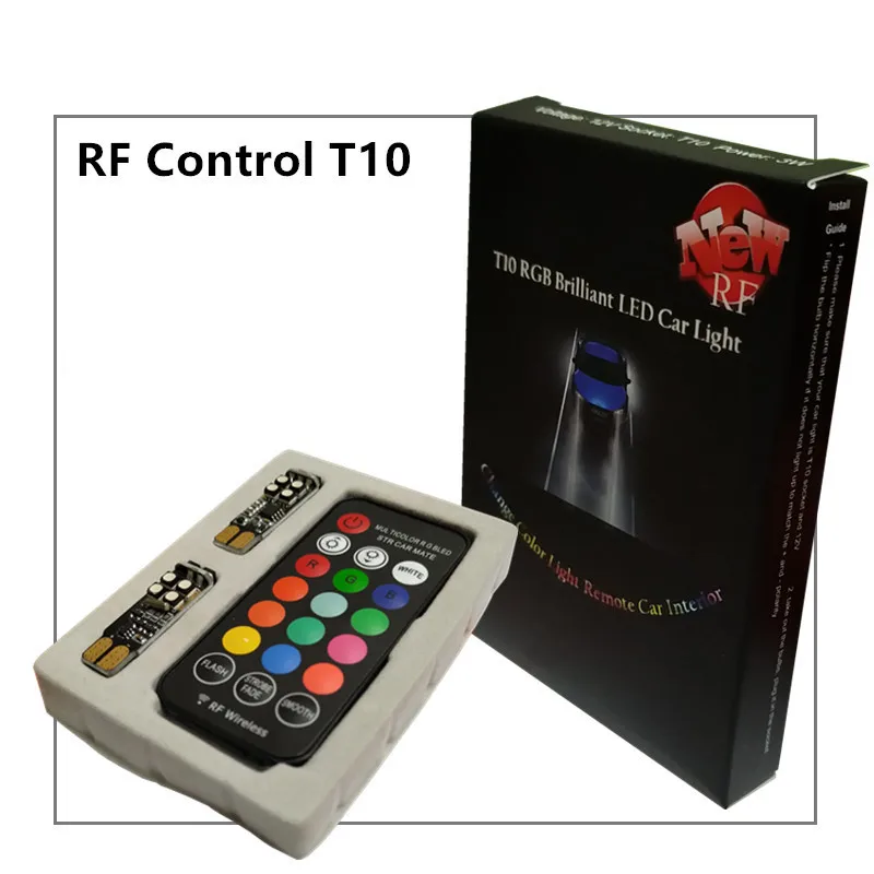 GOOGION W5W T10 светодиодный Canbus RGB Янтарный дистанционный RF контроль зазор света