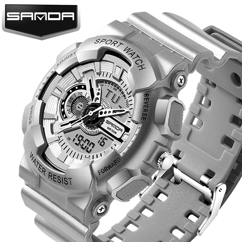 SANDA модные спортивные часы для мужчин дайвинга военные s лучший бренд класса люкс