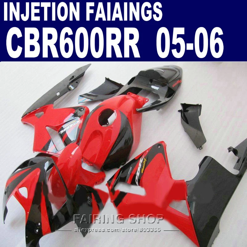 Для комплектов Honda Обтекатели CBR600 RR 2005 2006 (красный черный) cbr 600rr 05 06 комплект