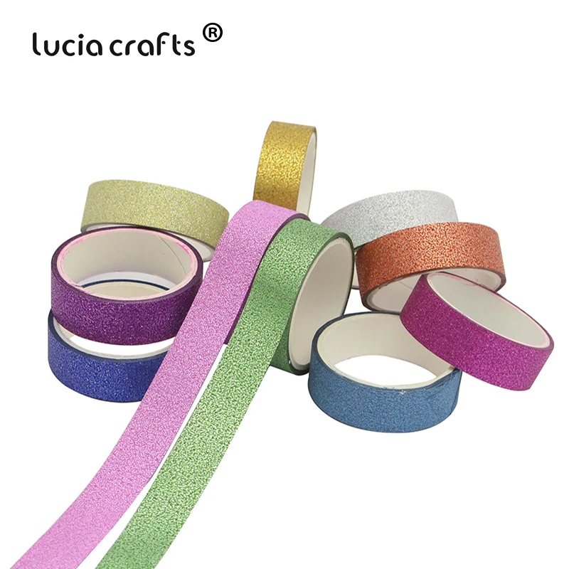 Lucia crafts 10 шт. Блестящая Бумага васи ленты самоклеющиеся наклейка, сделай сам, скрапбукинг Дневник украшения школьные офисные принадлежности I1006