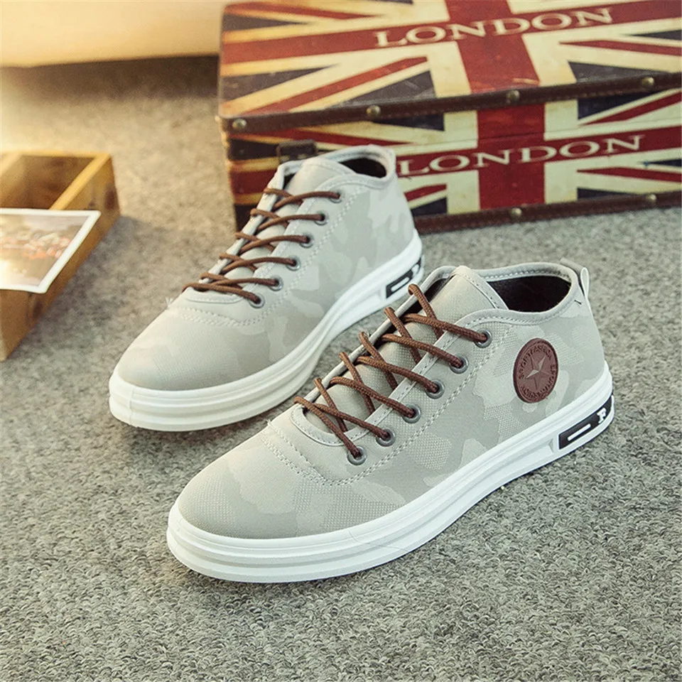 Камуфляжная парусиновая обувь для мужчин модная трендовая комфортная Мужская