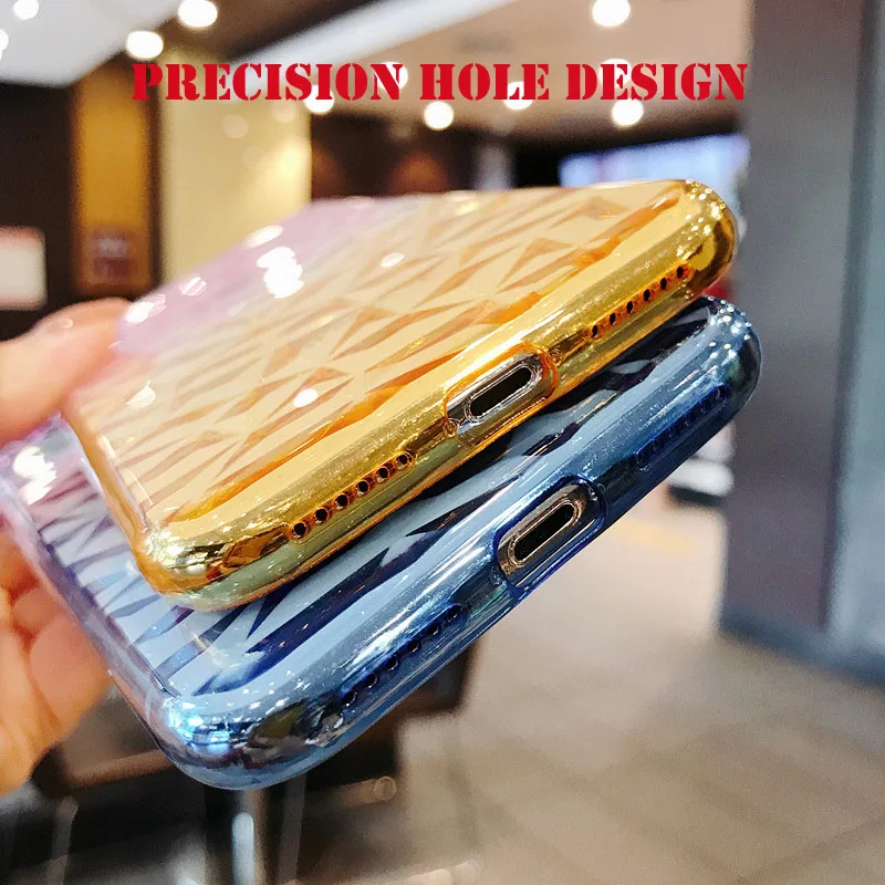 Для iphone х чехол для 8 7 Чехол fashion Кристалл зерна Мягкий силиконовый 6 6s плюс капа на