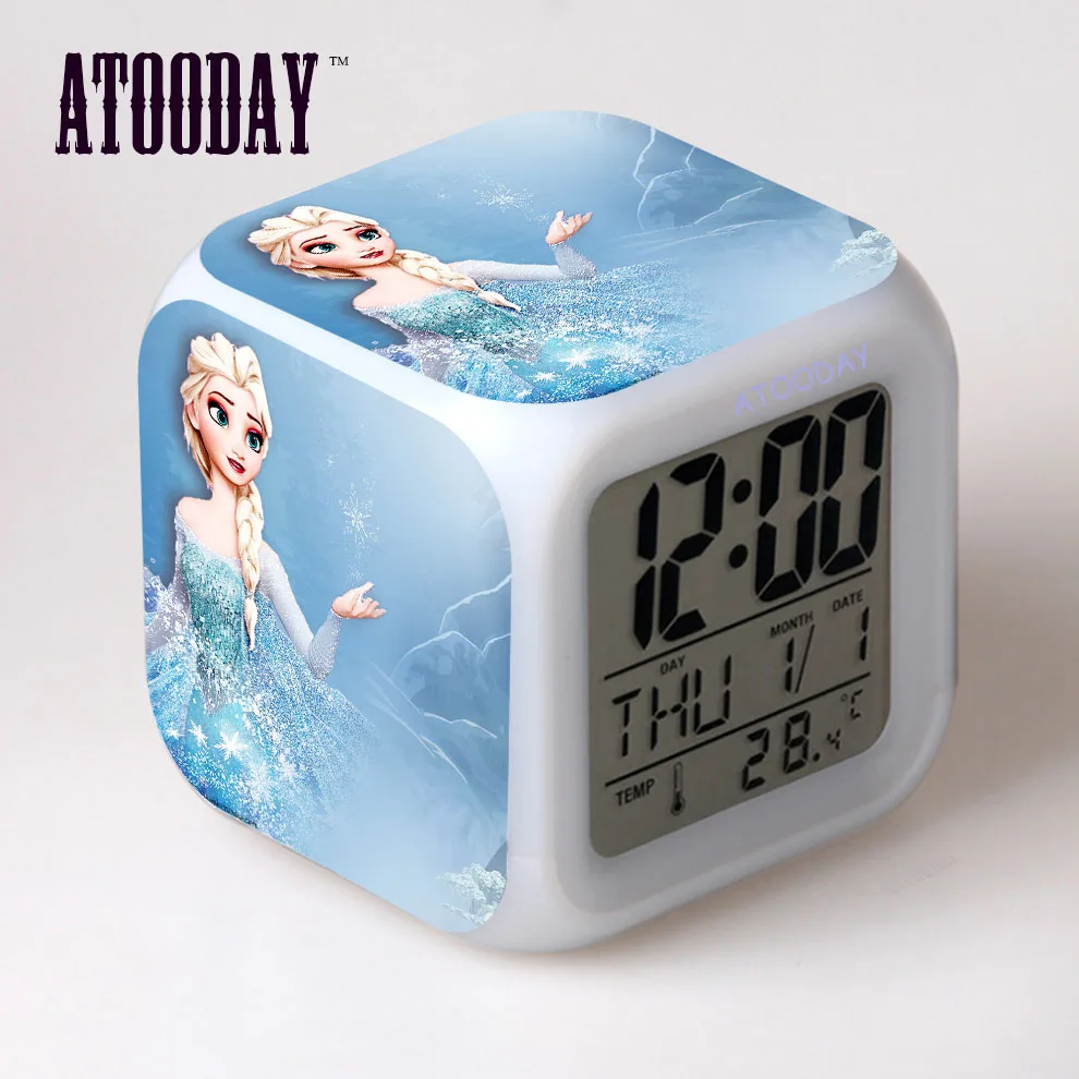 alarm clock Новые часы-будильник светодиодный светильник 7 цветов изменить ЖК Дисплей часы Masa Saati Винтаж стол Пластик цифровой термометр - Цвет: alarm clock
