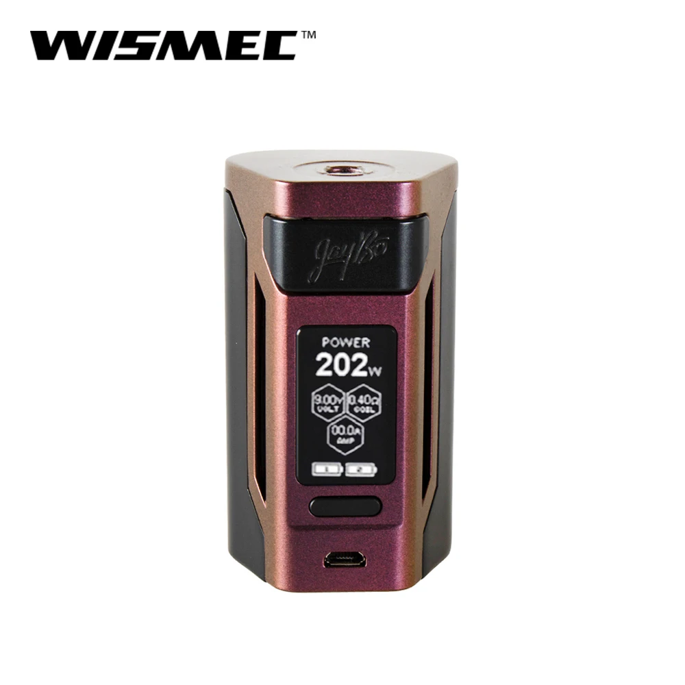 Оригинальный WISMEC Рел RX2 21700 TC MOD 230 W Выход с VW/TC (Ni Ti SS)/TCR режим использует 21700/18650