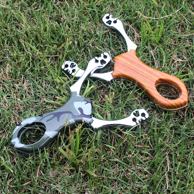

1pcs Powerful Steel Alloy Slingshot Sling Shot Catapult Camouflage Bow Catapult Outdoor Hunting Camping Bow Travel Kits