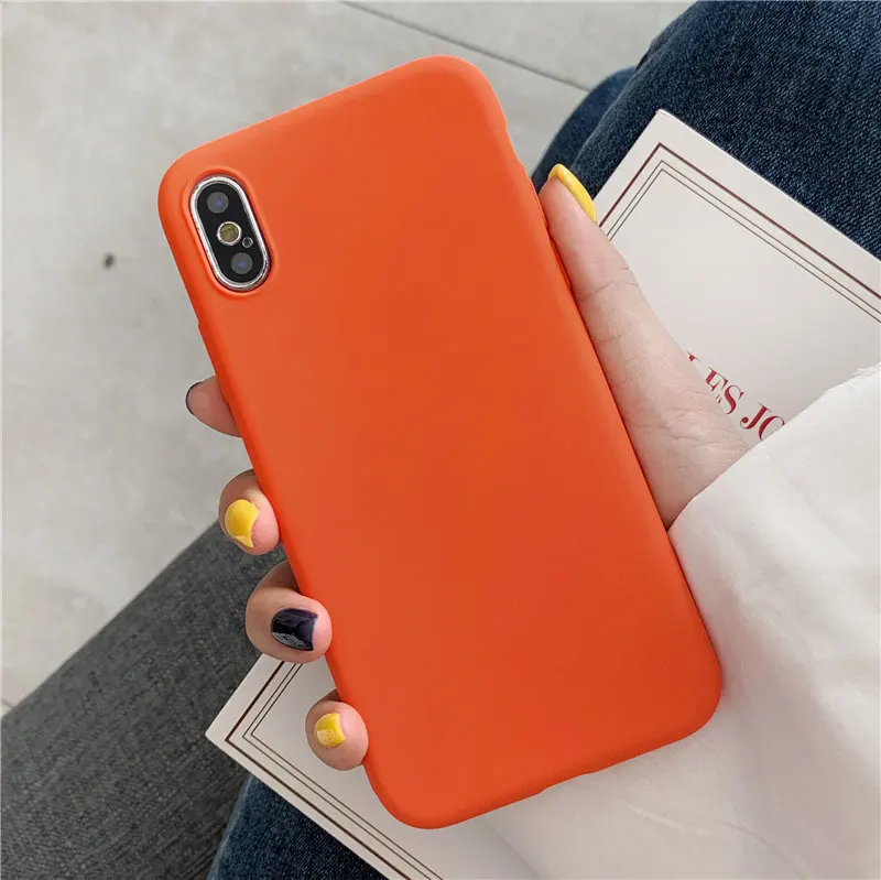 Orange Red COOLY оранжевый силиконовый чехол для samsung Galaxy S8 S9 S10 Plus S10e, чехол для Note 8 9 C7 Pro C9, Ультратонкий матовый чехол - Цвет: Orange Red