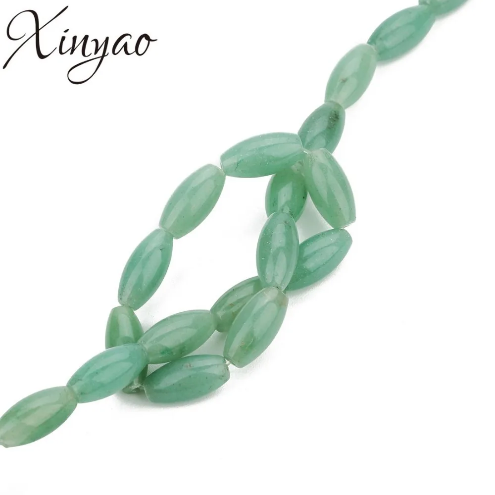 XINYAO натуральный камень зеленый авантюрин овальные бусины для браслет из бусин