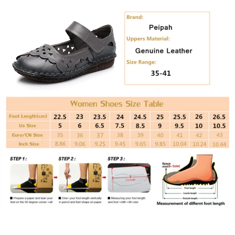 Женские сандалии на плоской подошве PEIPAH ручной работы в стиле ретро из