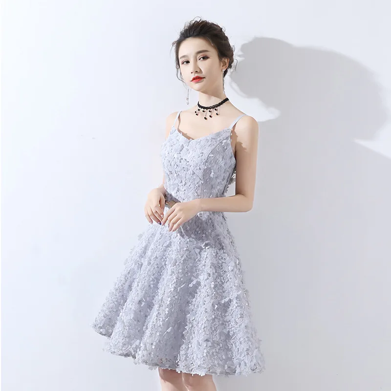 Короткие студенческие вечерние платья, Vestido Largo Fiesta, Noche, элегантное вечернее платье без рукавов, женское элегантное вечернее платье с открытой спиной, ES2526 - Цвет: Серый
