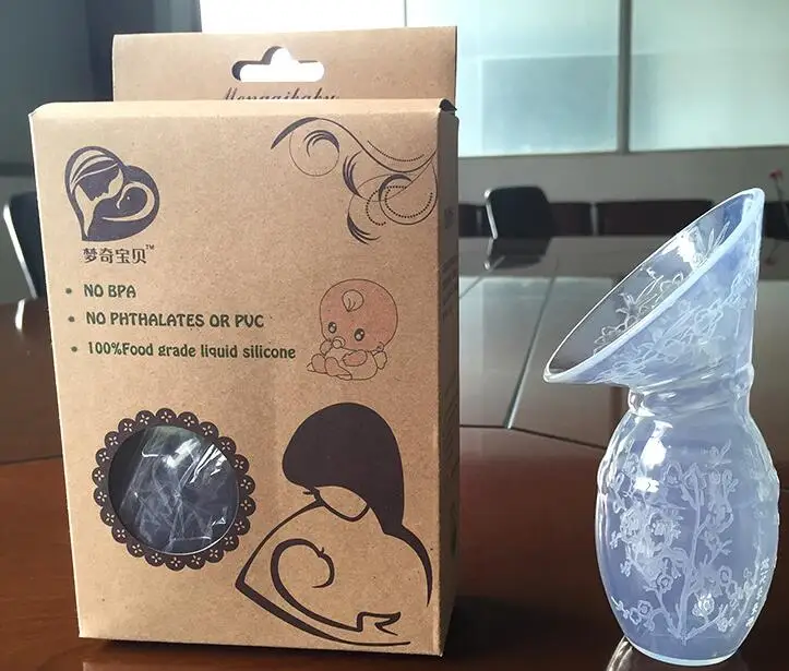 Ручной силиконовый молокоотсос с узором бутылочка для грудного вскармливания