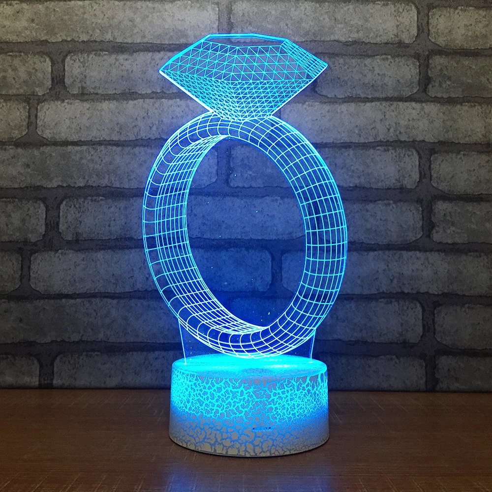 Мое сердце будет идти в 3D ночник креативная Иллюзия 3d лампа LED 7 цветов меняющая