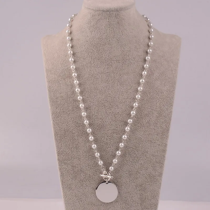 Модное Длинное жемчужное ожерелье Rainbery с монограммой цепочка для свитера