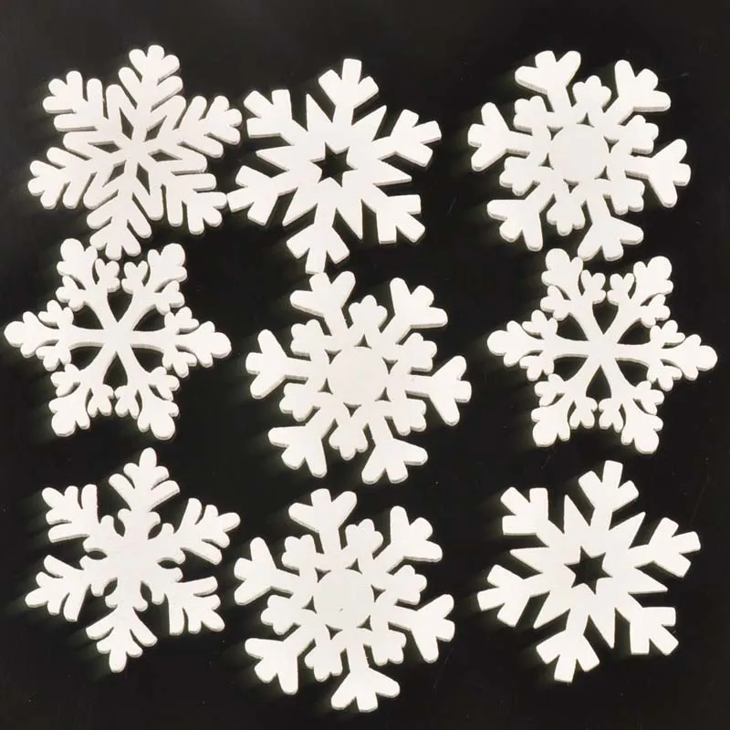 30 шт. микс Рождество снежинка шаблон Белый Деревянный Скрапбукинг Carft для