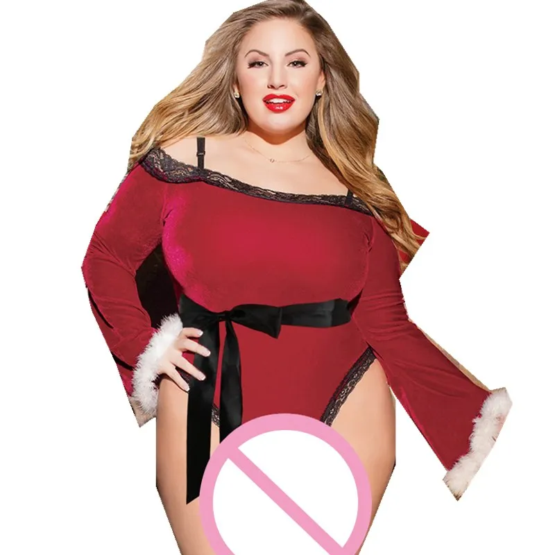Sexy Lingerie Plus Size Nightgown Women Black Red Lace Night Dress Deep V Neck Strapless Sleepwear Homewear | Женская одежда
