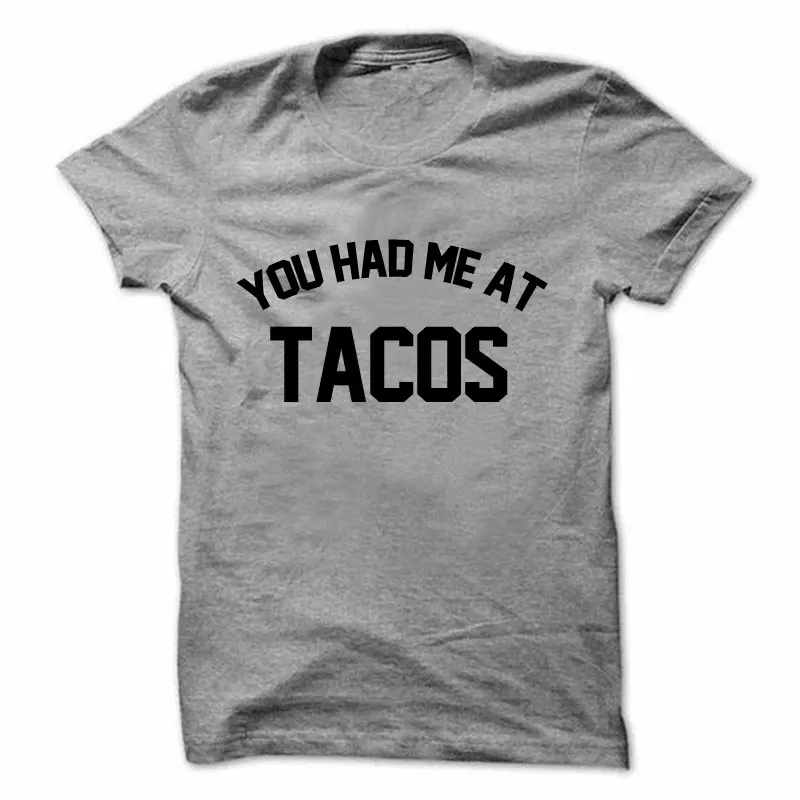 Футболка с надписью you have me at Tacos унисекс хлопковая мексиканской едой много