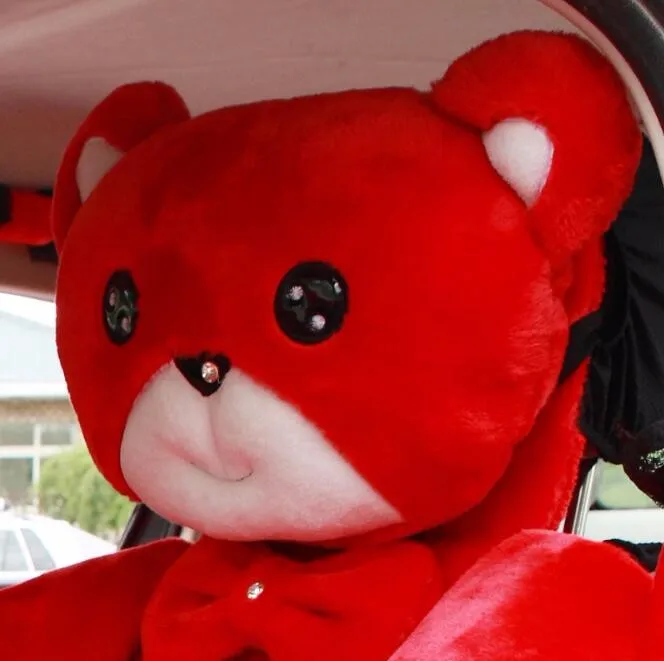 MMBear милый мультфильм универсальный чехол для автомобильных сидений плюшевая кружевная Подушка сиденья 9 шт для женщин автомобильные аксессуары для интерьера-красный